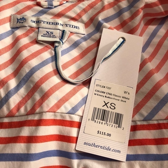 Southern Tide Emery Button Front Shirt Sz XS NWT - Picture 7 of 9